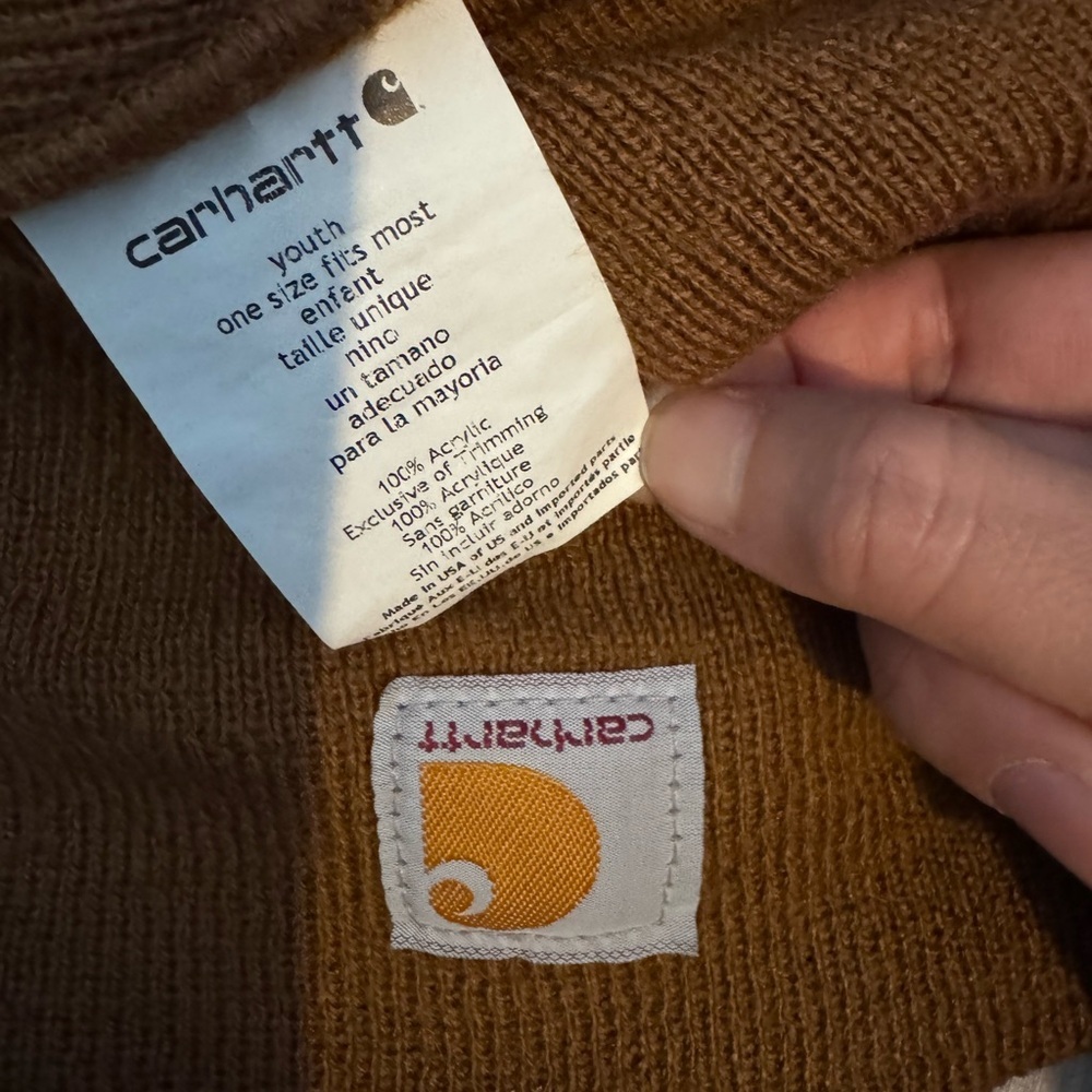Carhartt Tan Brown Knit Beanie Hat One Size - Picture 3 of 4